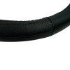Κάλυμμα Τιμονιού Αυτοκινήτου Δερμάτινο Μαύρο-Μαύρο Medium 38cm 1 Τεμάχιο