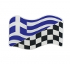 Αυτοκόλλητη Ελληνική - Αγωνιστική Σημαία Κυματιστή Σμάλτο 7.6x5cm 1Τμχ