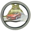 Κάλυμμα Τιμονιού Αυτοκινήτου Δερματίνη Με Γαζιά Γκρι Small 36cm 1 Τεμάχιο