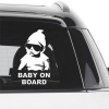 Αυτοκόλλητο "Baby On Board" Λευκό 18x11cm 1Τμχ