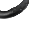 Κάλυμμα Τιμονιού Αυτοκινήτου Δερματίνη Elegant D Μαύρο Με Μαύρη Ραφή Medium 38cm 1 Τεμάχιο