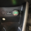 Βολτόμετρο, Θερμόμετρο Και Φορτιστής Αυτοκινήτου Με USB Μαύρο Με Κόκκινα Και Πράσινα Νούμερα 1Τμχ