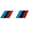 Σήμα Αυτοκόλλητο Τύπου BMW Με Ρίγες Μπλε- Μαύρο - Κόκκινο 3x3cm 1 Τεμάχιο