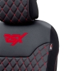 Ημικάλυμμα Καθίσματος Αυτοκινήτου Otom RSX Diamond Δερματίνη Κεντητή Καπιτονέ Μαύρο Με Κόκκινη Ραφή RSXD-101 1 Τεμάχιο