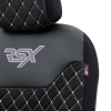 Ημικάλυμμα Καθίσματος Αυτοκινήτου Otom RSX Diamond Sued / Δερματίνη Κεντητή Καπιτονέ Μαύρο Με Άσπρη Ραφή RSXT-102 11 Τεμάχια