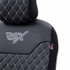 Ημικάλυμμα Καθίσματος Αυτοκινήτου Otom RSX Diamond Δερματίνη Κεντητή Καπιτονέ Μαύρο Με Άσπρη Ραφή RSXD-102 1 Τεμάχιο