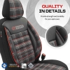 Καλύμματα Αυτοκινήτου Otom GTI Sports Design Universal Jacquard / Lacost / Δερματίνη Σετ Εμπρός / Πίσω Μαύρο - Κόκκινο GTI-801 11 Τεμάχια