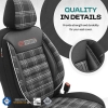 Καλύμματα Αυτοκινήτου Otom GTI Sports Design Universal Jacquard / Lacost / Δερματίνη Σετ Εμπρός / Πίσω Μαύρο - Γκρι GTI-807 11 Τεμάχια