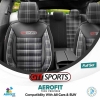 Καλύμματα Αυτοκινήτου Otom GTI Sports Design Universal Jacquard / Lacost / Δερματίνη Σετ Εμπρός / Πίσω Μαύρο - Γκρι GTI-807 11 Τεμάχια