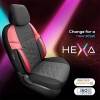 Καλύμματα Αυτοκινήτου Otom Hexa Design Universal Jacquard / Rachel / Δερματίνη Σετ Εμπρός / Πίσω Μαύρο - Κόκκινο HEX-2801 11 Τεμάχια