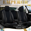 Καλύμματα Αυτοκινήτου Otom Emperor Design Universal Rachel / Δερματίνη Καπιτονέ Σετ Εμπρός / Πίσω Μαύρο Με Μπλε Κέντημα EMP-603 11 Τεμάχια