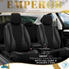Καλύμματα Αυτοκινήτου Otom Emperor Design Universal Rachel / Δερματίνη Καπιτονέ Σετ Εμπρός / Πίσω Μαύρο Με Γκρι Κέντημα EMP-602 11 Τεμάχια