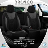 Καλύμματα Αυτοκινήτου Otom Bronco Design Universal Rachel / Δερματίνη Καπιτονέ Σετ Εμπρός / Πίσω Μαύρο Με Γκρι Κέντημα BRN-402 11 Τεμάχια