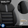 Καλύμματα Αυτοκινήτου Otom Limited Design Universal Jacquard / Lacost / Δερματίνη Σετ Εμπρός / Πίσω Μαύρο Με Μπλε Ραφές LMT-103 11 Τεμαχίων