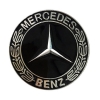 Σήμα Καπό Μπροστινό Κουμπωτό Mercedes-Benz Μαύρο-Ασημί Στρόγγυλο Φ5.5cm