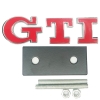 Σήμα "GTI" Αυτοκόλλητο Και Βιδωτό Κόκκινο - Ασημί 8x2.2cm 1 Τεμάχιο