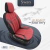 Καλύμματα Αυτοκινήτου Otom Swan Universal Λινό Ύφασμα / Rachel / Δερματίνη Σετ Εμπρός / Πίσω Κόκκινο - Μαύρο SWN-502 11 Τεμάχια