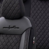 Καλύμματα Αυτοκινήτου Otom Comfortline VIP Design Universal Sued / Rachel / Δερματίνη Καπιτονέ Σετ Εμπρός / Πίσω 11 Τεμαχίων Μαύρο Με Μαύρο Κέντημα CMV-238