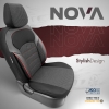 Καλύμματα Αυτοκινήτου Otom Nova Universal Ύφασμα Jacquard / Δερματίνη Σετ Εμπρός / Πίσω Μαύρο - Κόκκινο NOV-3302 11 Τεμάχια