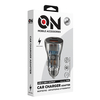 ON Mobile Accessories Φορτιστής Αναπτήρα Αυτοκινήτου με 2 Θύρες USB και USB-c 12-24V Διάφανος