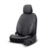 Καλύμματα Αυτοκινήτου Otom "Advanced Leather" Universal Δερματίνη / Λινό Ύφασμα Σετ Εμπρός / Πίσω Μαύρο / Smoke ΑDV-103 11 Τεμαχίων
