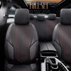 Καλύμματα Αυτοκινήτου Otom "Advanced Leather" Universal Δερματίνη / Λινό Ύφασμα Σετ Εμπρός / Πίσω  Μαύρο / Κόκκινο ΑDV-101 11 Τεμαχίων